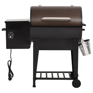 vidaXL Grill na pellet, z dolną półką, czarny, 94 cm, żelazo - Grille - miniaturka - grafika 5