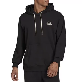 Bluzy sportowe męskie - Bluza adidas Essentials Feelcomfy French Terry Hoodie HE4343 - czarna - Adidas - grafika 1