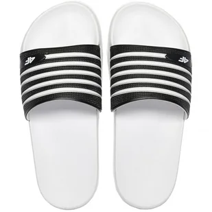 Klapki 4F W H4L21 KLD001 20S białe czarne - Klapki i japonki damskie - miniaturka - grafika 1