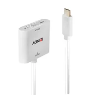 Złącza, przejściówki, adaptery - Lindy 43338 adapter kablowy 0,1 m USB Type-C DVI Biały - miniaturka - grafika 1