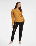 Piżamy damskie - Piżama Grind 40932-18X Musztardowo-Czarna Musztardowo-Czarny, L - miniaturka - grafika 1