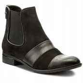 Botki damskie - Botki Carinii S4179-E50-360 czarne sk��ra naturalna p��aski obcas r.39 - miniaturka - grafika 1