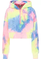 Bluzy damskie - ocy Damska bluza z kapturem 82733740, różowa wielokolorowa, XXL, Różowy, wielokolorowy, XXL - miniaturka - grafika 1