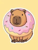 Zabawki kreatywne - Mozaika diamentowa 15×20 cm częściowe wypełnienie – Kaczka w kosmosie. Zestaw kreatywny Ideyka Słodka kapibaraназва - miniaturka - grafika 1