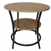 Ławy i stoliki kawowe - Stolik kawowy okrągły loft fi 56x55cm dąb naturalny - miniaturka - grafika 1