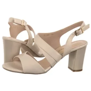 Sandały Beżowe SK 866 (SL571-a) Sergio Leone - Sandały damskie - miniaturka - grafika 1