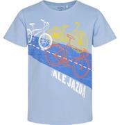 Moda i Uroda OUTLET - T-shirt z krótkim rękawem dla chłopca, z rowerami, błękitny 3-8 lat - miniaturka - grafika 1
