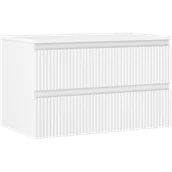 Szafki łazienkowe - Mexen Rivel szafka łazienkowa podumywalkowa 80 cm z blatem, 2 szuflady, ryflowana , biała mat - 91A20-08047-2-BFFC01 - miniaturka - grafika 1