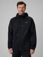 Bluzy męskie - 4F Bluza treningowa regular z kapturem męska - czarna XXL - miniaturka - grafika 1