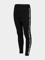 Legginsy - 4F, Legginsy dzianinowe dziewczęce, HJZ22-JLEG003, Czarny, Rozmiar 164 - miniaturka - grafika 1
