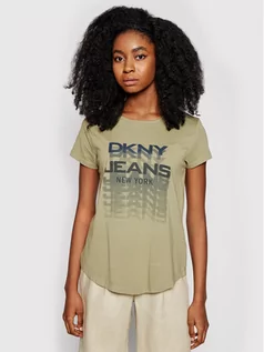 Koszulki i topy damskie - DKNY T-Shirt E0FZTDFA Zielony Regular Fit - grafika 1