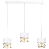 Lampy sufitowe - KET LAMPA wisząca 1135 metalowa OPRAWA zwis na belce biały złoty KET - miniaturka - grafika 1