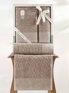 Ręczniki - Zestaw 2 ręczników frotte Novra Cappuccino 50x90+70x140 Karna Home - miniaturka - grafika 1