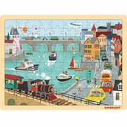 Puzzle - Top Bright Klocki Drewniane Puzzle Port 100 el. 5130588 - miniaturka - grafika 1