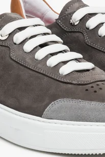 Szaro-brązowe sneakersy męskie z nubuku na wiosnę Estro ER00112854 - Sneakersy męskie - miniaturka - grafika 5
