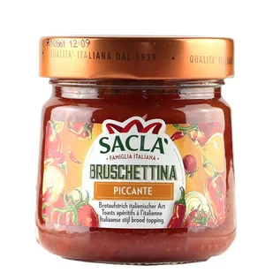 Pomidorowy sos z ostrą papryczką Bruschettina Piccante 190G - Sacla włoskie - Koncentraty warzywne, przeciery - miniaturka - grafika 1