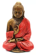 Figurki dekoracyjne - BUDDA ORIENTALNA FIGURKA ŻYWICA INDONEZJA 12CM - miniaturka - grafika 1