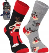 Skarpetki męskie - 2 pary Męskie Skarpetki Świąteczne Idealny Prezent Na Święta MORAJ r. 39-42 - miniaturka - grafika 1