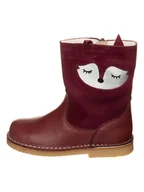 Botki damskie - kmins Skórzane botki zimowe w kolorze ciemnoczerwonym - miniaturka - grafika 1