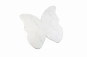 Maty piankowe - MISIOO Mata do pokoju dziecka 138x138x5cm motyl marmur biały velvet - miniaturka - grafika 1