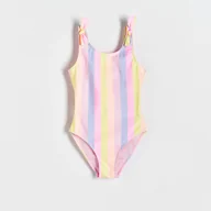 Stroje kąpielowe dla dziewczynek - Reserved - Jednoczęściowy strój kąpielowy w paski - Wielobarwny - miniaturka - grafika 1