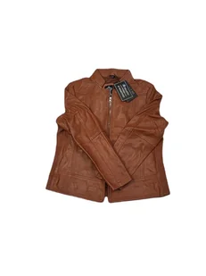 Skórzana kurtka damska brązowa REAL LEATHER XL - Kurtki damskie - miniaturka - grafika 1