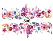 Sztuczne paznokcie i akcesoria - Naklejki wodne na paznokcie KWIATKI - nr 806 - miniaturka - grafika 1