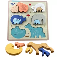 Puzzle - Puzzle Drewniane Edukacyjne Zwierzęta Z Młodymi Zkb-2053 - miniaturka - grafika 1