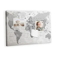 Tablice i flipcharty - Kolorowy Organizer - Tablica Korkowa z Pinezkami - Polityczna Mapa Świata 60x40 cm - miniaturka - grafika 1