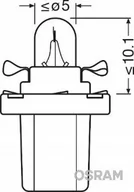 Żarówki samochodowe - OSRAM BAX 12V 2W B8,5d - miniaturka - grafika 1