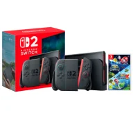 Konsole Nintendo - Nintendo Switch 2 Joy-Con Czarny + Super Mario Galaxy 1 + Super Mario Galaxy 2 - miniaturka - grafika 1