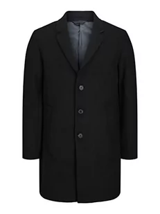 Bestseller A/S Męski płaszcz wełniany JJEMORRISON Wool Coat SN, czarny, L, czarny - Płaszcze męskie - miniaturka - grafika 1