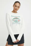 Bluzy damskie - Reebok bluza Court Sport damska kolor beżowy z nadrukiem 100075474 - miniaturka - grafika 1