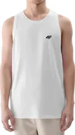 Koszulki męskie - Koszulka męska bez rękawów 4FWMM00TSLEM126 biały - miniaturka - grafika 1