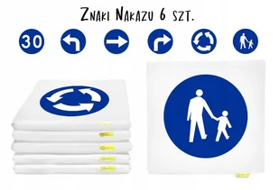 Poduszki kwadratowe ekoskóra Znaki drogowe NAKAZU - Zabawki interaktywne dla dzieci - miniaturka - grafika 1