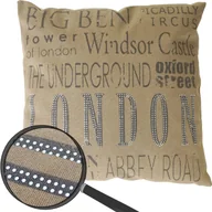 Poduszki dekoracyjne - Poduszka dekoracyjna London, poduszka na sofę poduszka dekoracyjna z wypełnieniem, brązowe brokatowe kamienie 45x45cm - miniaturka - grafika 1