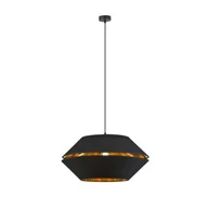 Lampy sufitowe - Elegancka lampa wisząca z czarno-złotym abażurem 1183/1 z serii PIANO - miniaturka - grafika 1