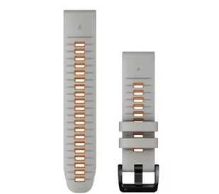 Garmin QuickFit 22 silikon (mglisty szary/pomarańczowy) - Akcesoria do zegarków - miniaturka - grafika 1