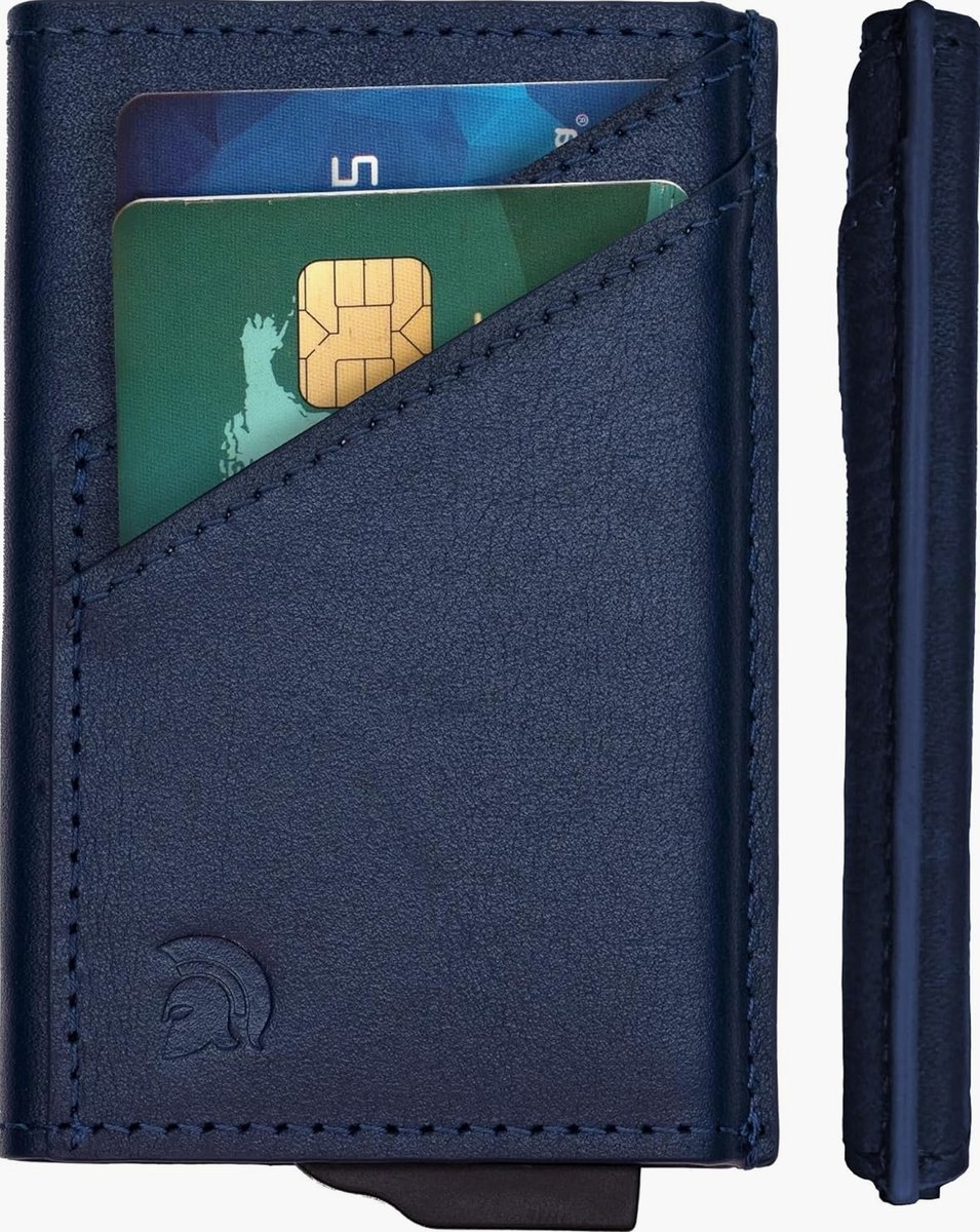 PORTFEL ETUI NA KARTY ELEGANCKI MĘSKI SLIM RFID OCHRONA NIEBIESKI