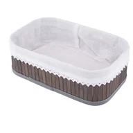 Pudła i pojemniki do przechowywania - Koszyk bambusowy z wyściółką koronkową 25 x 15 x 8 cm brąz - miniaturka - grafika 1