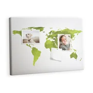 Tablice i flipcharty - Kolorowy Organizer - Tablica Korkowa z Pinezkami - Akwarele mapa świata 60x40 cm - miniaturka - grafika 1