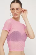 Koszulki sportowe damskie - Hugo Blue t-shirt damski kolor różowy - miniaturka - grafika 1
