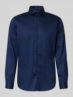 Koszule męskie - Koszula biznesowa o kroju regular fit z bawełny z kołnierzykiem typu kent - miniaturka - grafika 1