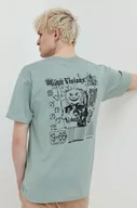 Koszulki męskie - Vans t-shirt bawełniany męski kolor zielony z nadrukiem - miniaturka - grafika 1