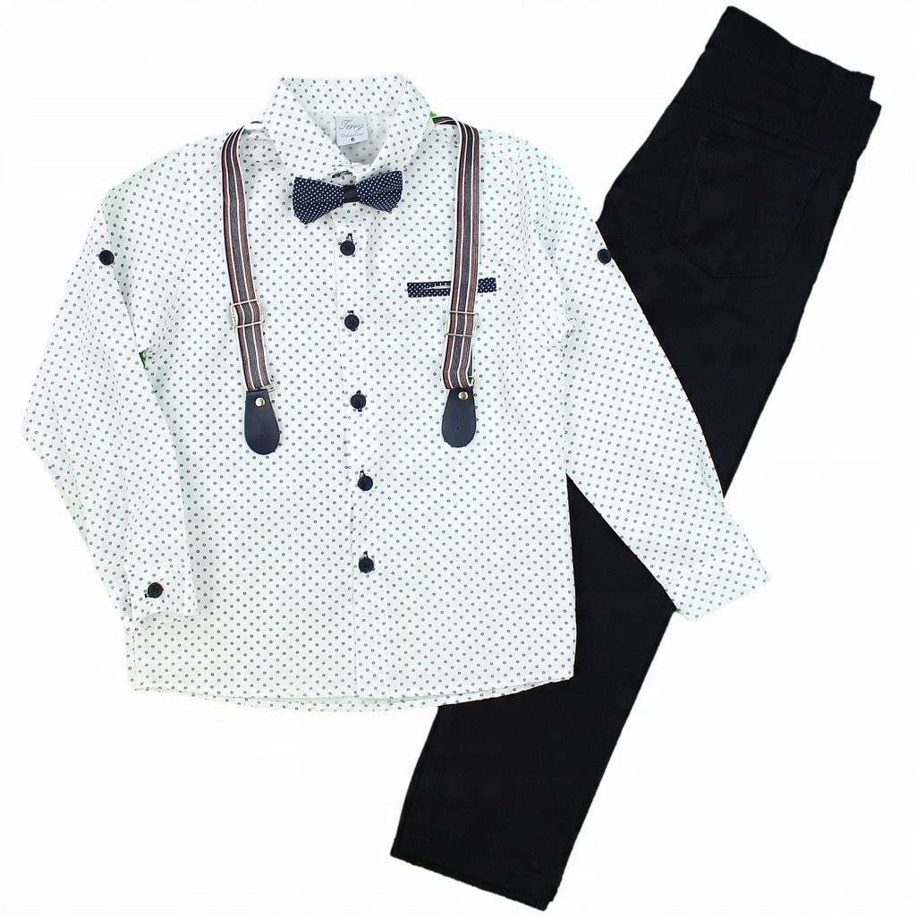 Elegancki Komplet Koszula Mucha Szelki Wzór 86 1L