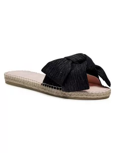 Manebi Espadryle Sandals With Bow G 0.1 J0 Czarny - Klapki i japonki damskie - miniaturka - grafika 1