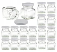 Pojemniki kuchenne - 18x pojemniki słoiki słoiczki na przyprawy 120 ml z białą zakrętką fi 53 - miniaturka - grafika 1