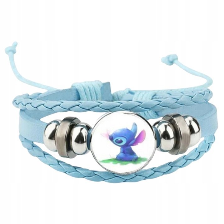 Bransoletka Sznurkowa Błękitna Regulowana Motyw Stworek Motylek