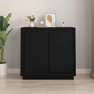 Szafki do salonu - vidaXL Szafka, czarna, 80x34x75 cm, materiał drewnopochodny - miniaturka - grafika 1