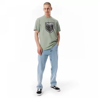 Koszulki sportowe męskie - Męski t-shirt z nadrukiem Prosto Yumzle - zielony - PROSTO - grafika 1